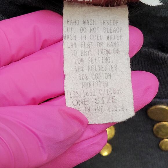 Vintage Native-American Studded Shirt Womens XL 23x25 Black - Picture 9 of 14